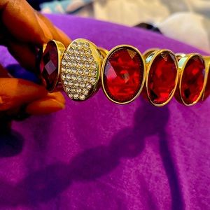 Gorgeous ruby and crystal bracelet